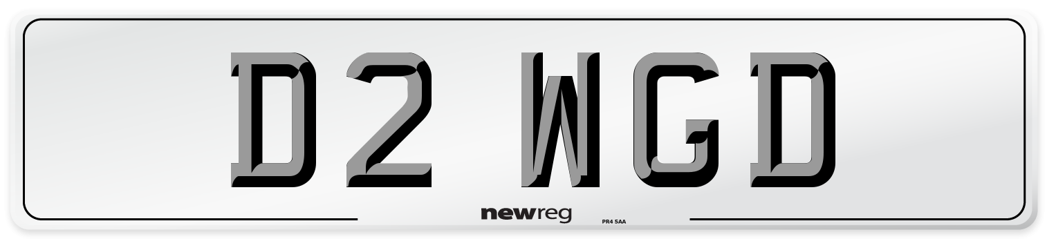D2 WGD Number Plate from New Reg